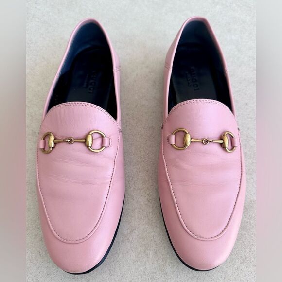 Gucci Brixton Horsebit Loafer Pink Leather Driving Flat Mule Jordaan EU 37 US 7 - Picture 5 of 13